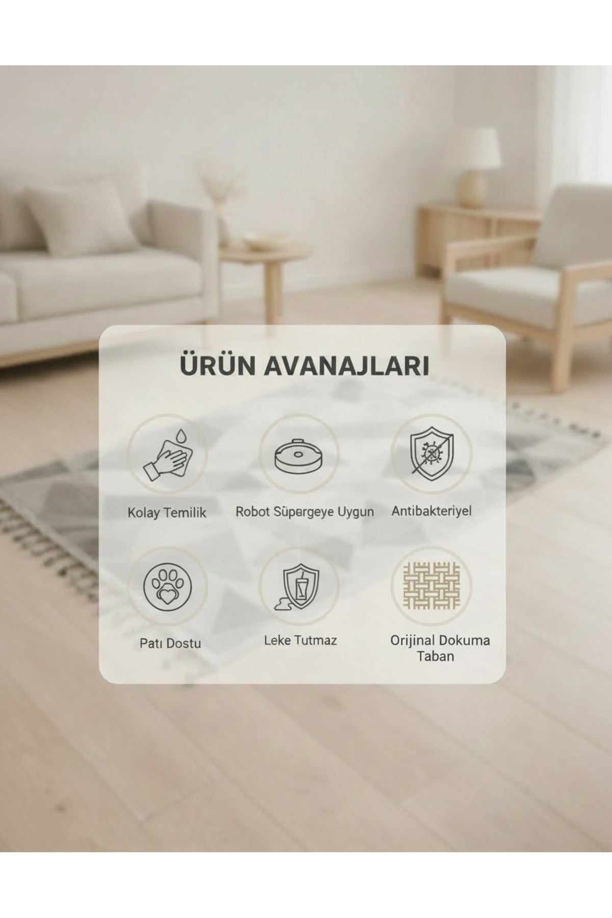 Hasır Dokulu Ara Ölçü Kahverengi Halı