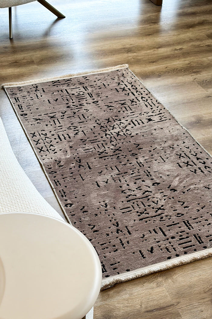 Şönil Serisi Kahverengi Yıkanabilir Kilim