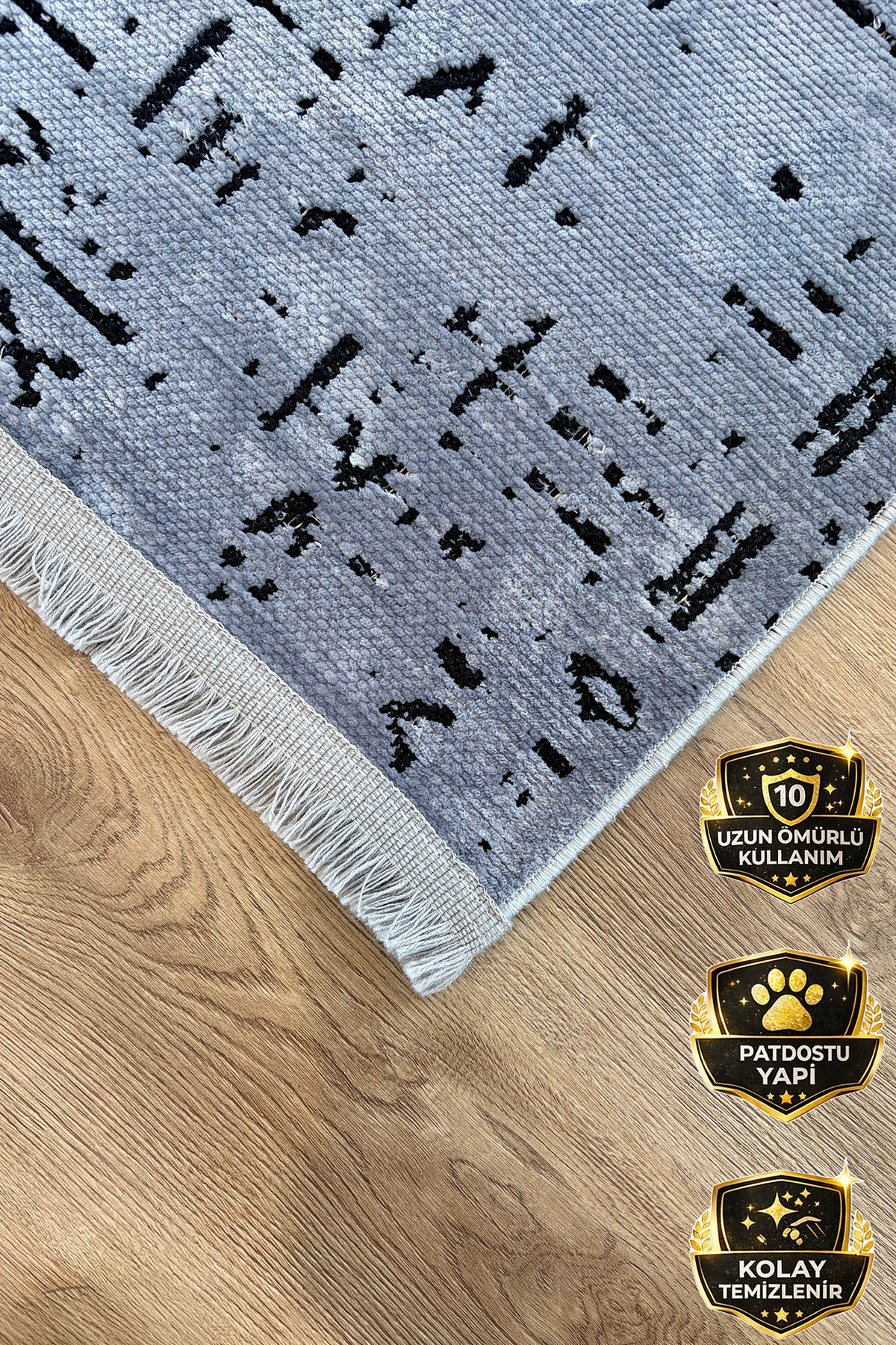 Şönil Serisi Antrasit Yıkanabilir Kilim