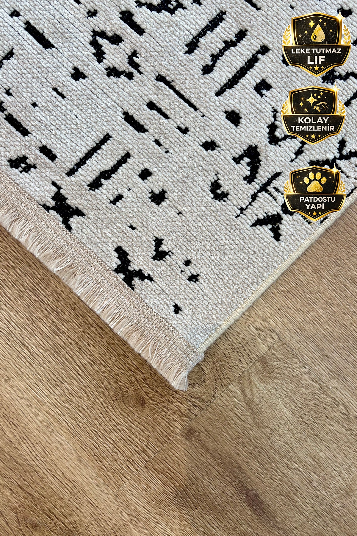 Şönil Serisi Krem Yıkanabilir Kilim