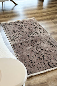 Şönil Serisi Kahverengi Yıkanabilir Kilim