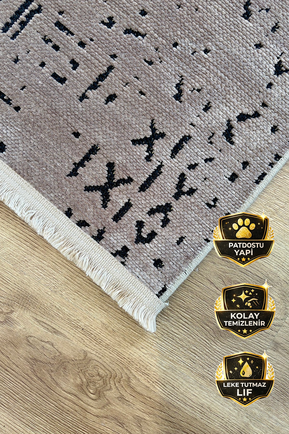 Şönil Serisi Kahverengi Yıkanabilir Kilim