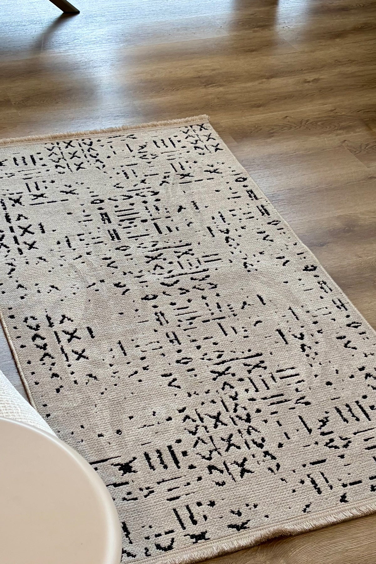 Şönil Serisi Krem Yıkanabilir Kilim